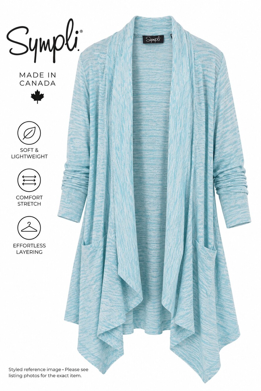 Sympli Open Front Cardigan in Blue Size XL/16